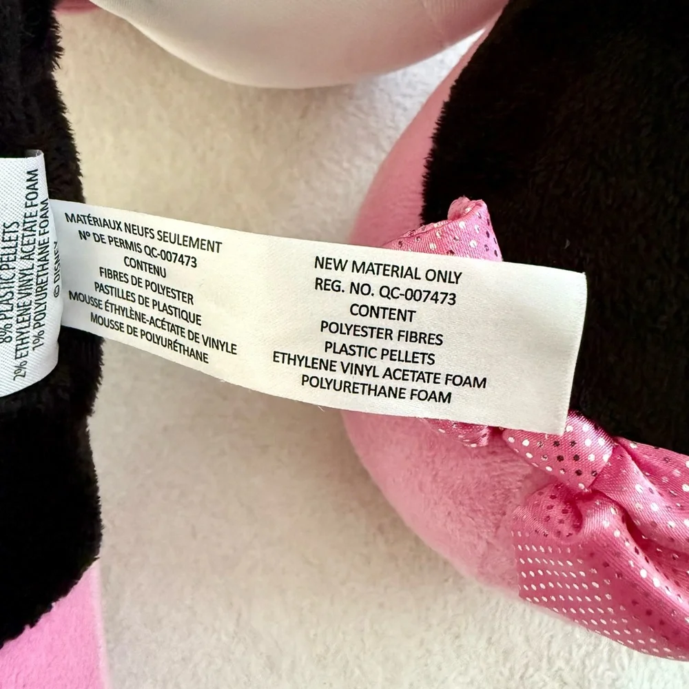 Disney Minnie Mouse Plush 27” Stuffed Animal Pink Polka Dot Bow and Dress